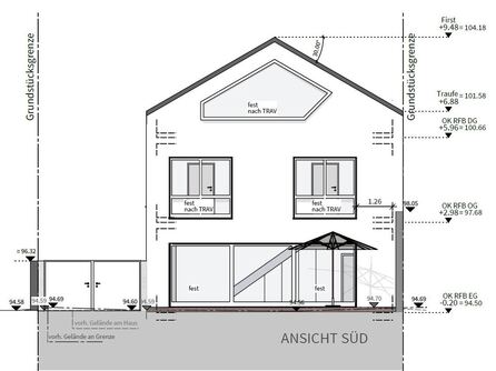 Einfamilienhaus Frankfurt — Ansicht Süd