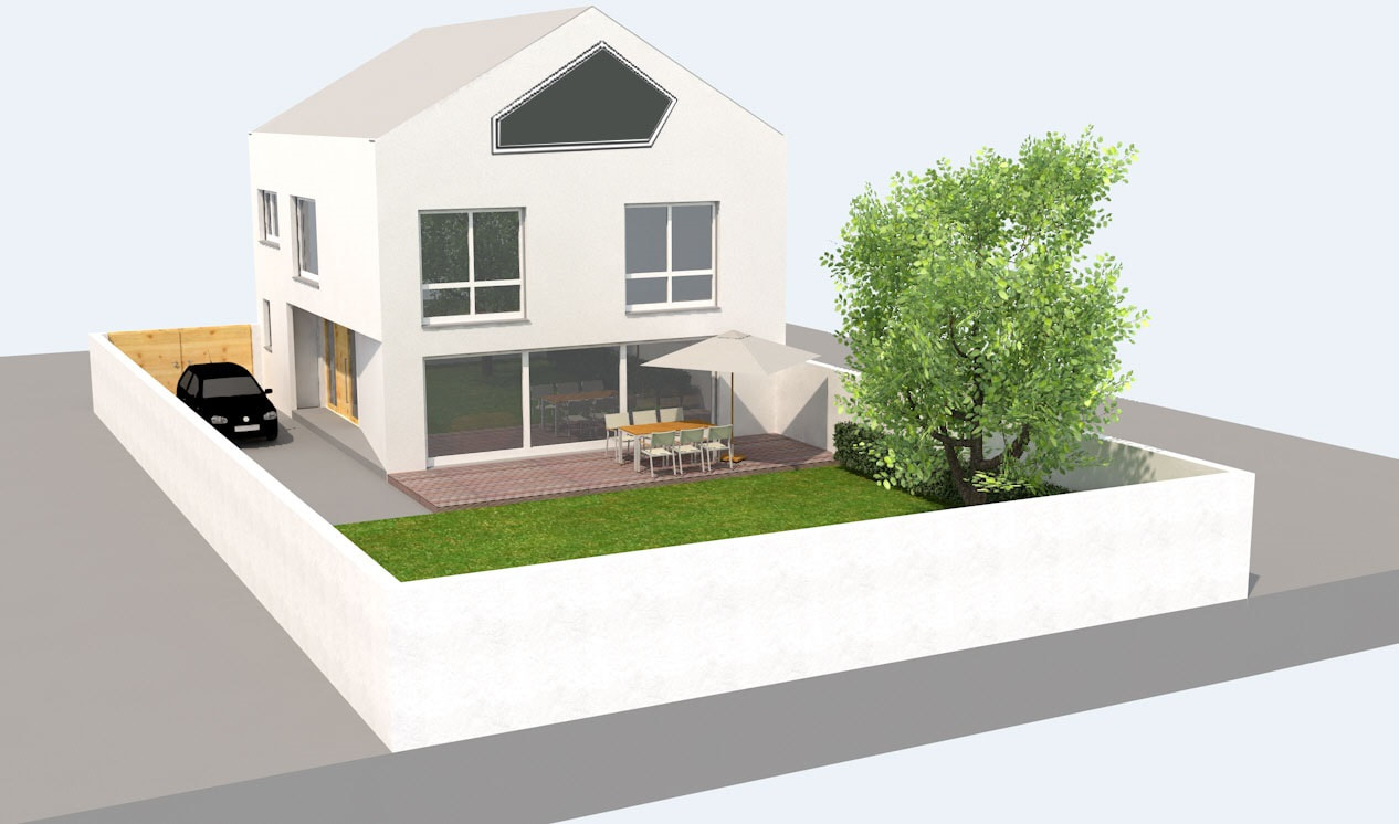 Einfamilienhaus Frankfurt — Lageplan / Rendering
